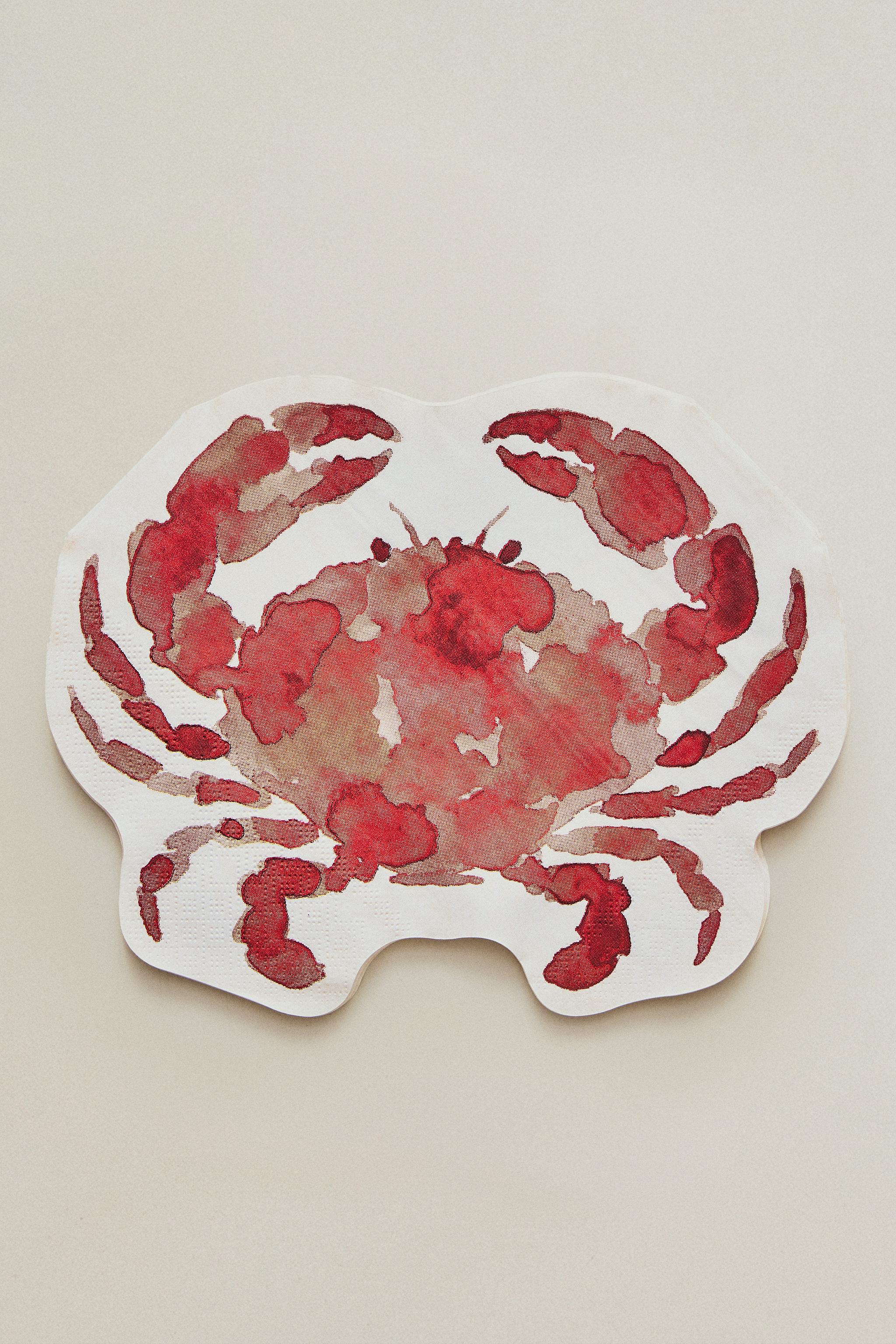 LOT DE SERVETTES DE TABLE EN PAPIER CRABE (LOT DE 20)